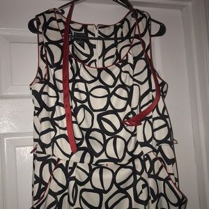 New directions womens black and white dress